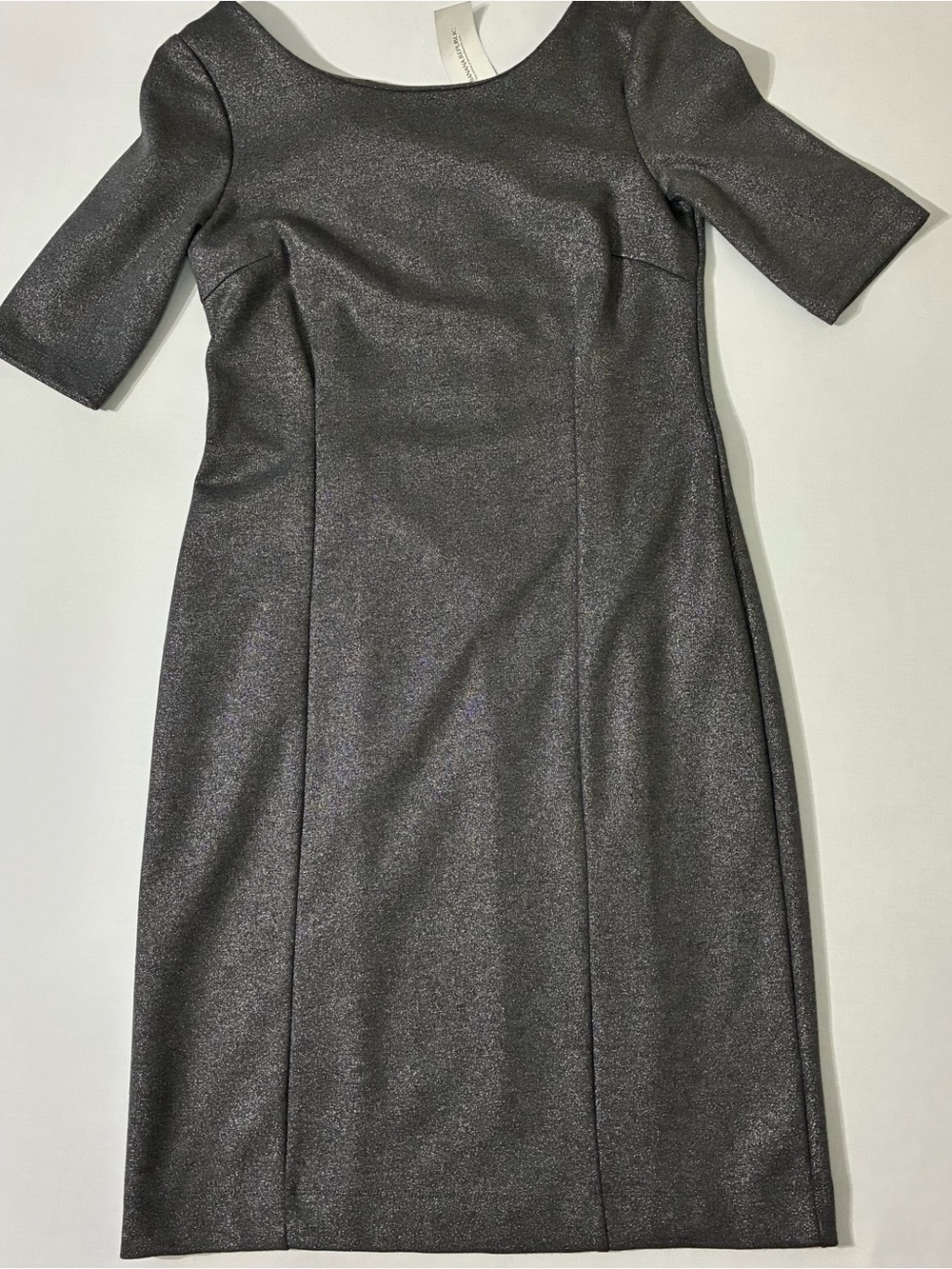 NWT Banana Republic Shimmery Silver Metallic Ponte Sheath Dress Size 2